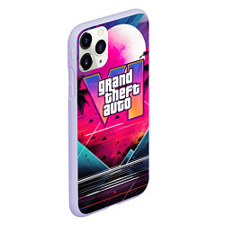 Чехол iPhone 11 Pro матовый GTA 80s style, цвет: 3D-светло-сиреневый — фото 2