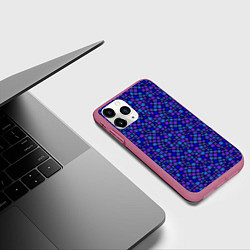 Чехол iPhone 11 Pro матовый Паттерн витражной мозаики, цвет: 3D-малиновый — фото 2