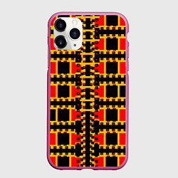 Чехол iPhone 11 Pro матовый Королевские квадраты, цвет: 3D-малиновый