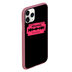 Чехол iPhone 11 Pro матовый Rockstar razor, цвет: 3D-малиновый — фото 2