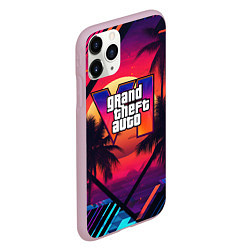 Чехол iPhone 11 Pro матовый GTA 6 аbstract logo, цвет: 3D-розовый — фото 2