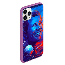 Чехол iPhone 11 Pro матовый Улыбка Гагарина, цвет: 3D-фиолетовый — фото 2