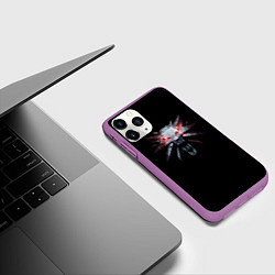 Чехол iPhone 11 Pro матовый The Witcher logo game, цвет: 3D-фиолетовый — фото 2
