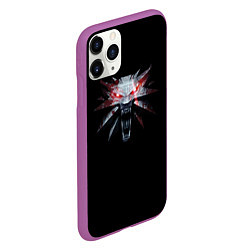Чехол iPhone 11 Pro матовый The Witcher logo game, цвет: 3D-фиолетовый — фото 2