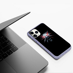 Чехол iPhone 11 Pro матовый The Witcher logo game, цвет: 3D-светло-сиреневый — фото 2