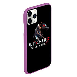 Чехол iPhone 11 Pro матовый Ведьмак 3 лого из коробки, цвет: 3D-фиолетовый — фото 2