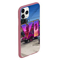 Чехол iPhone 11 Pro матовый GTA 6 low ride, цвет: 3D-малиновый — фото 2