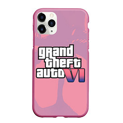 Чехол iPhone 11 Pro матовый GTA 6 pink, цвет: 3D-малиновый