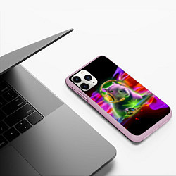 Чехол iPhone 11 Pro матовый Capybara is an avid gamer, цвет: 3D-розовый — фото 2