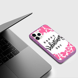 Чехол iPhone 11 Pro матовый Valentines day, цвет: 3D-фиолетовый — фото 2