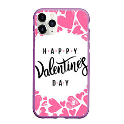 Чехол iPhone 11 Pro матовый Valentines day, цвет: 3D-фиолетовый