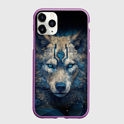 Чехол iPhone 11 Pro матовый Fantasy wolf, цвет: 3D-фиолетовый
