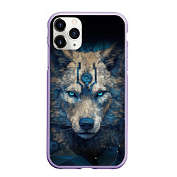 Чехол iPhone 11 Pro матовый Fantasy wolf, цвет: 3D-светло-сиреневый