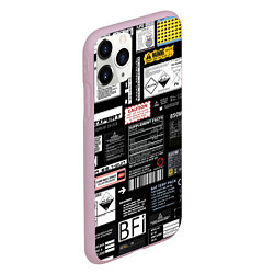 Чехол iPhone 11 Pro матовый Инженерные шильдики, цвет: 3D-розовый — фото 2