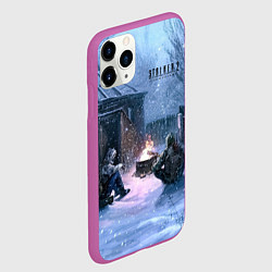 Чехол iPhone 11 Pro матовый STALKER 2 новички на кордоне, цвет: 3D-фиолетовый — фото 2