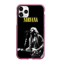 Чехол iPhone 11 Pro матовый Группа Nirvana Курт Кобейн, цвет: 3D-малиновый