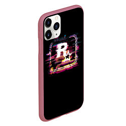 Чехол iPhone 11 Pro матовый Rockstar noise, цвет: 3D-малиновый — фото 2