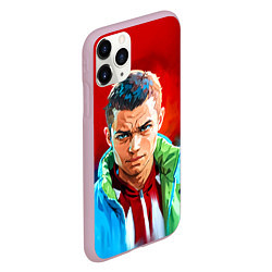 Чехол iPhone 11 Pro матовый Слово пацана в стиле аниме - мазки краски, цвет: 3D-розовый — фото 2