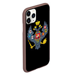 Чехол iPhone 11 Pro матовый Держава герб Российской империи, цвет: 3D-коричневый — фото 2