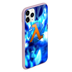 Чехол iPhone 11 Pro матовый Half life logo valve, цвет: 3D-розовый — фото 2