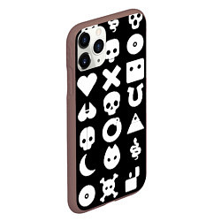 Чехол iPhone 11 Pro матовый Любовь смерть и роботы паттерн, цвет: 3D-коричневый — фото 2