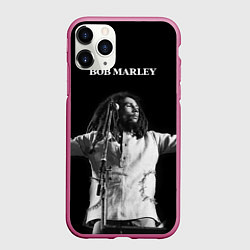 Чехол iPhone 11 Pro матовый Боб Марли музыкант, цвет: 3D-малиновый