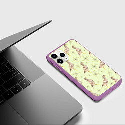 Чехол iPhone 11 Pro матовый Авдотка птица и снежинка, цвет: 3D-фиолетовый — фото 2