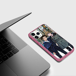 Чехол iPhone 11 Pro матовый Марат и Андрей аниме арт, цвет: 3D-малиновый — фото 2
