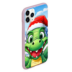 Чехол iPhone 11 Pro матовый Зеленый счастливый дракон новогодний, цвет: 3D-розовый — фото 2