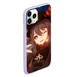 Чехол iPhone 11 Pro матовый Genshin Impact Hu Tao smile, цвет: 3D-светло-сиреневый — фото 2