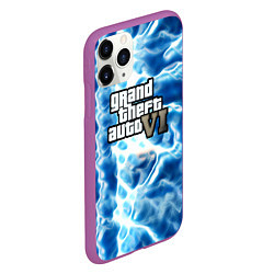 Чехол iPhone 11 Pro матовый Gta 6 storm on vice city, цвет: 3D-фиолетовый — фото 2