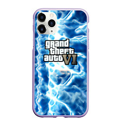 Чехол iPhone 11 Pro матовый Gta 6 storm on vice city, цвет: 3D-светло-сиреневый