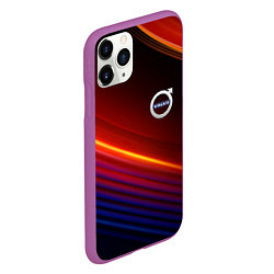 Чехол iPhone 11 Pro матовый Volvo neon gradient auto, цвет: 3D-фиолетовый — фото 2