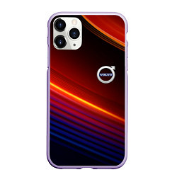 Чехол iPhone 11 Pro матовый Volvo neon gradient auto, цвет: 3D-светло-сиреневый