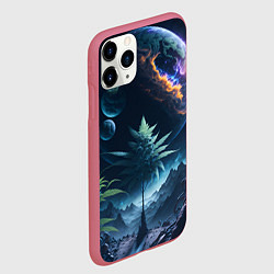 Чехол iPhone 11 Pro матовый Вид на землю с другой планеты, цвет: 3D-малиновый — фото 2