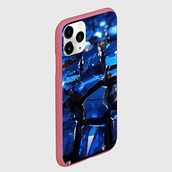 Чехол iPhone 11 Pro матовый Синие яркие кубики, цвет: 3D-малиновый — фото 2