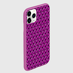 Чехол iPhone 11 Pro матовый Розовые и чёрные треугольники, цвет: 3D-фиолетовый — фото 2