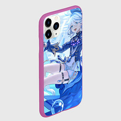 Чехол iPhone 11 Pro матовый Genshin Impact Furina happy, цвет: 3D-фиолетовый — фото 2