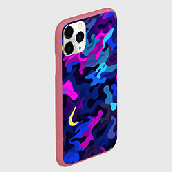 Чехол iPhone 11 Pro матовый Яркие разноцветные пятна в виде камуфляжа, цвет: 3D-малиновый — фото 2