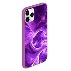 Чехол iPhone 11 Pro матовый Фиолетовая фрактальная абстракция, цвет: 3D-фиолетовый — фото 2