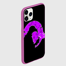 Чехол iPhone 11 Pro матовый Чумной доктор и розовая луна, цвет: 3D-фиолетовый — фото 2