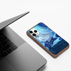 Чехол iPhone 11 Pro матовый Genshin Impact Furina happy, цвет: 3D-коричневый — фото 2