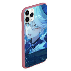 Чехол iPhone 11 Pro матовый Genshin Impact Furina happy, цвет: 3D-малиновый — фото 2