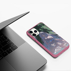 Чехол iPhone 11 Pro матовый Sousou no Frieren под деревом, цвет: 3D-малиновый — фото 2