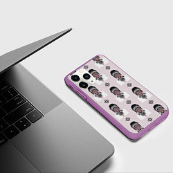 Чехол iPhone 11 Pro матовый Лицо маска и кельтский узел, цвет: 3D-фиолетовый — фото 2