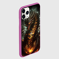 Чехол iPhone 11 Pro матовый Древний огненный дракон символ 2024, цвет: 3D-фиолетовый — фото 2