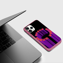 Чехол iPhone 11 Pro матовый Шпана круг, цвет: 3D-малиновый — фото 2
