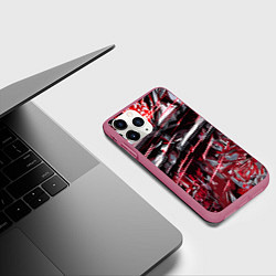 Чехол iPhone 11 Pro матовый Кровавый красный металл, цвет: 3D-малиновый — фото 2
