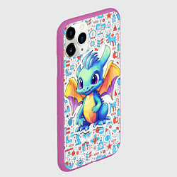 Чехол iPhone 11 Pro матовый Дракон милый новогодний 2024 символ года, цвет: 3D-фиолетовый — фото 2