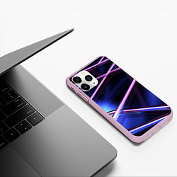 Чехол iPhone 11 Pro матовый Фиолетовая геометрическая абстракция, цвет: 3D-розовый — фото 2